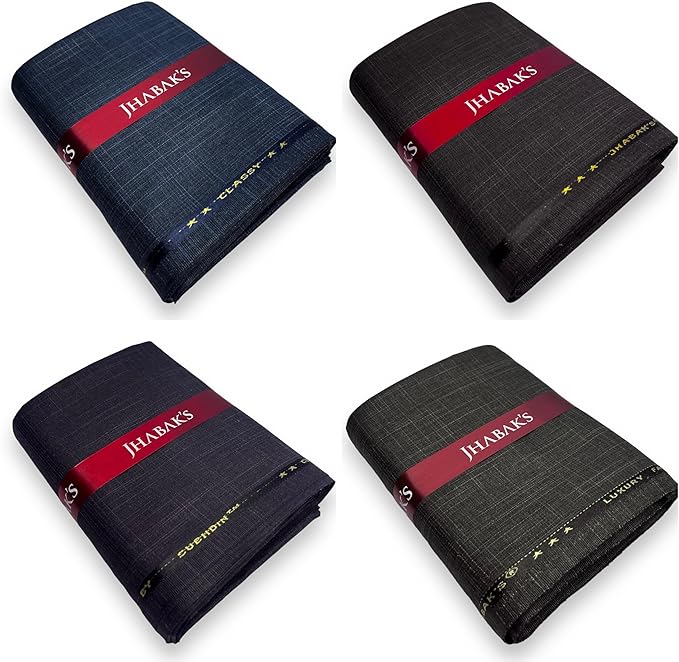 JHABAK'S Unstitched Viscose Rayon Self Design Trouser Fabric - 1.30 Meter