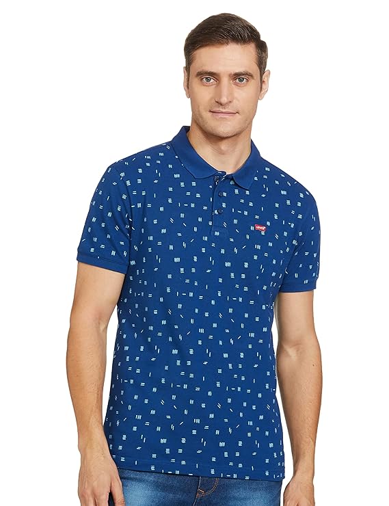 Levi's Men's Cotton Regular Fit Printed Polo T-Shirt