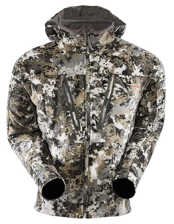 SITKA Gear Men's Stratus Windstopper Water Repellent Ultra-Quiet Fleece Hunting Jacket with Removable Hood