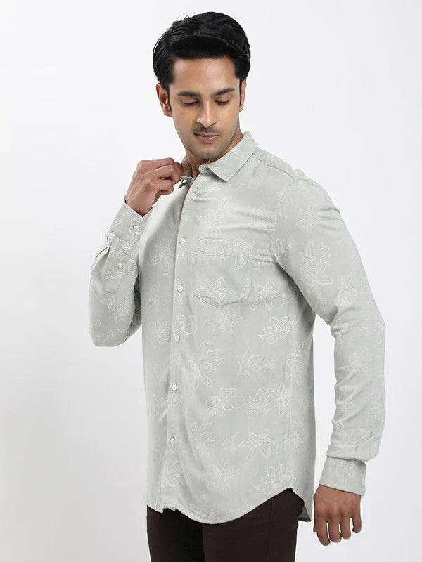 Fairtrade Men Printed Full Sleeve Viscose Blend Shirt