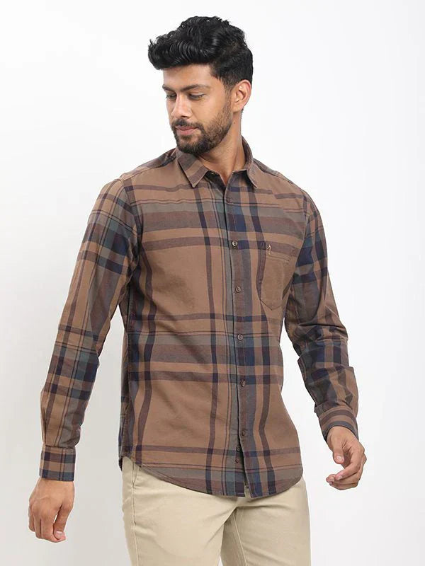 Men Checked Full Sleeve Cotton Shirt