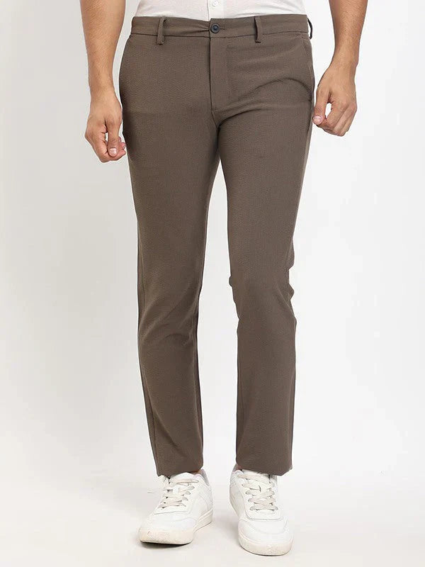 Men Brooklyn Fit Polyester Blend Trouser