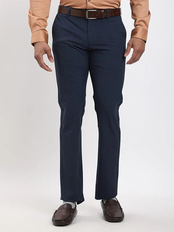 Men Brooklyn Fit Polyester Blend Trouser