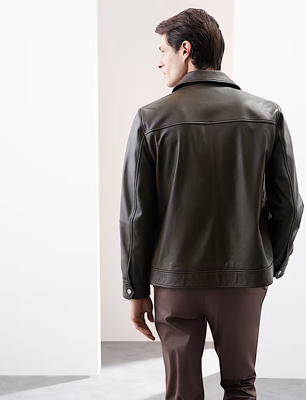 Leather Harrington Jacket