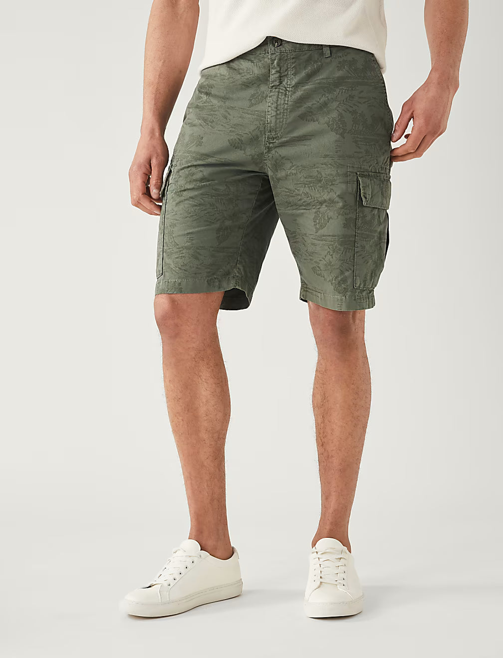 Pure Cotton Printed Cargo Shorts