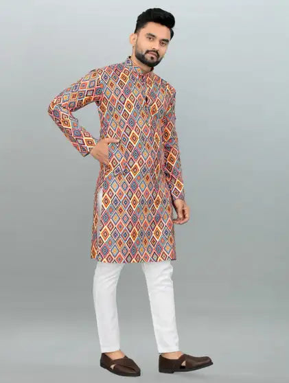 Men Printed Kurta (Multicolor)