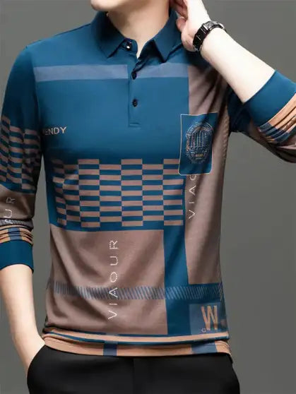 Printed Men Blue T-Shirt