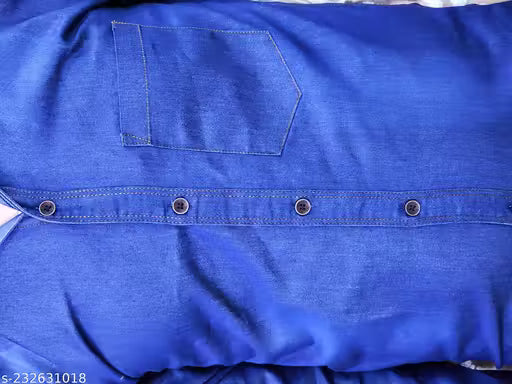 Denim Silky Washed Shirt single pocket shirt for men