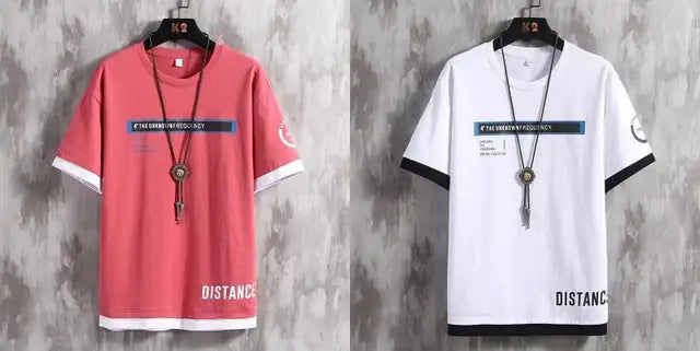 Printed Men Pink, White T-Shirt