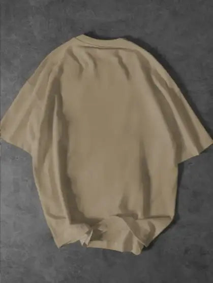 Printed Men Beige T-Shirt