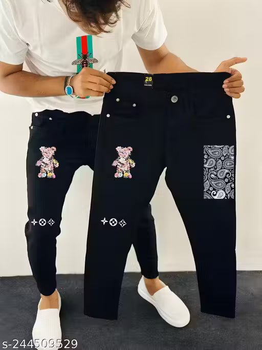 Stylish Glamarous Men Black Jeans