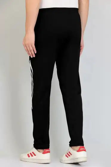 Striped Men Black, Grey, White Track Pants